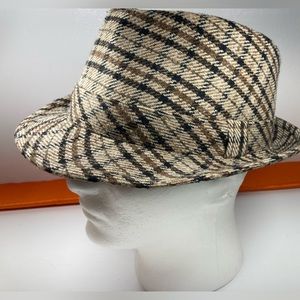 Vitange Crown Co Hat Structured Gangster Trilby Fedora Short Brim Panama Hat S/M